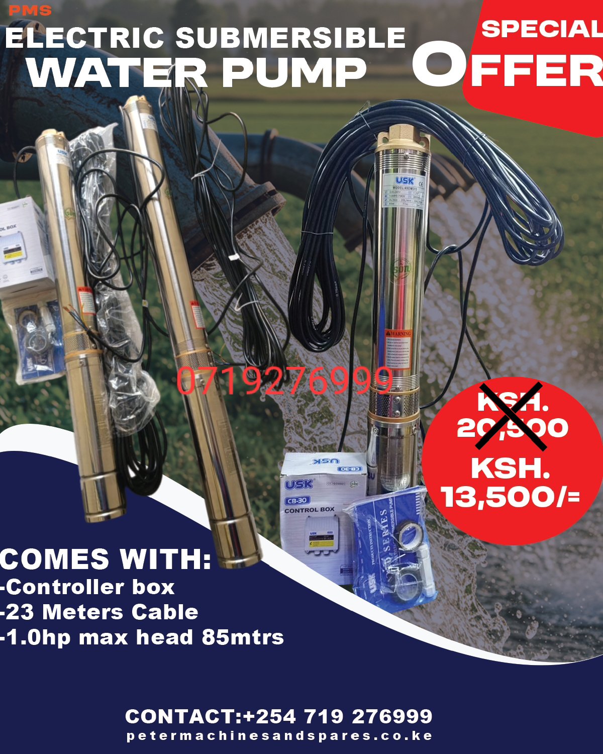 1hp submersible water pump